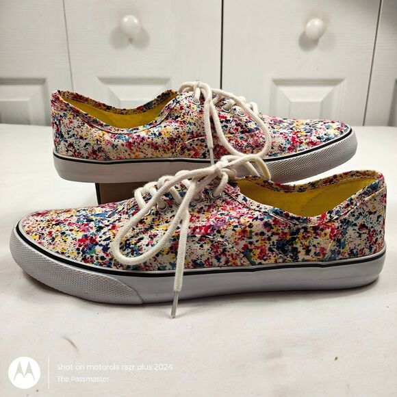 Women's Mossimo Shoes Size 9 Low Top Lace Up Sneakers Speckled Multi Colors - Picture 9 of 13